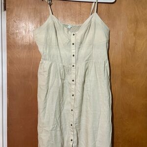Aerie Linen Button-Down Dress